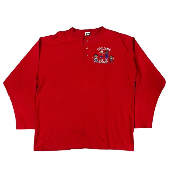 VTG Cotton Deluxe Red Long Sleeve Crew Neck Pullover Shirt Size 2X‎ - Picture 1 of 6
